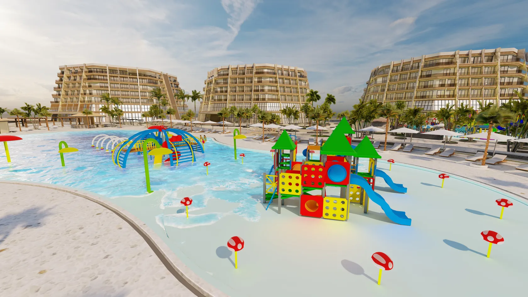 Render arquitectónico del proyecto Playa Hermosa